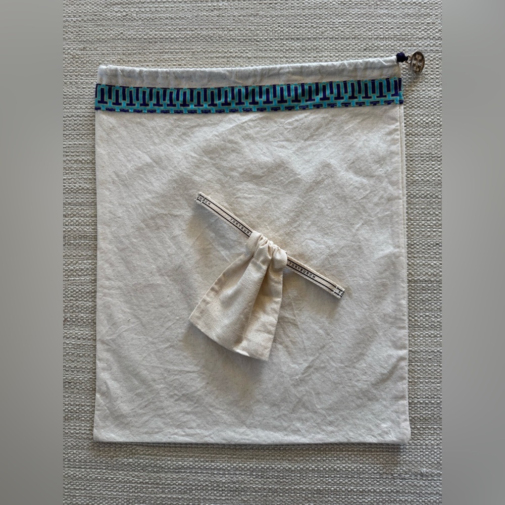 Tory Burch canvas storage dust bag and small jewelry‎ pouch set of 2